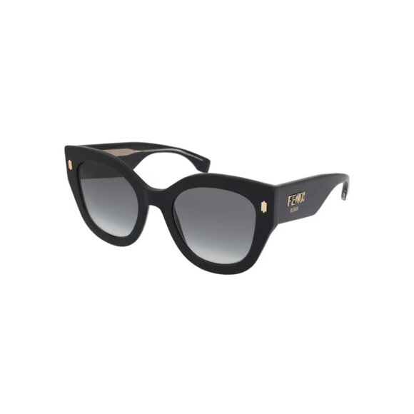 Fendi | Black Acetate Cat Eye Oversized Sunglasses 52MM FF0435 with Case - Picture 1 of 8